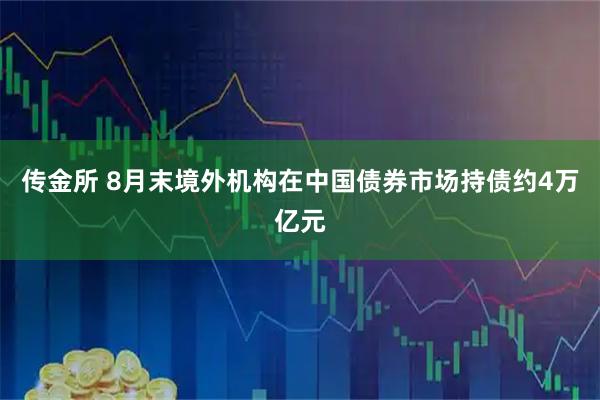 传金所 8月末境外机构在中国债券市场持债约4万亿元